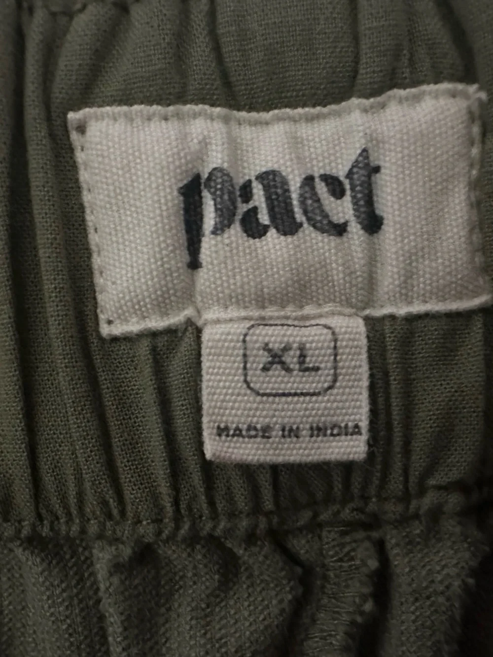 Pact Olive Green Stretch Waistband Corduroy Wide-Leg Pants Size XL - Picture 4 of 5